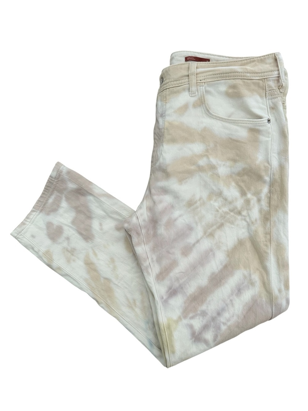 Anthropologie Pilcro Women’s 32 Slim Boyfriend Crop Neutral Pastel Tie-Dye Jeans